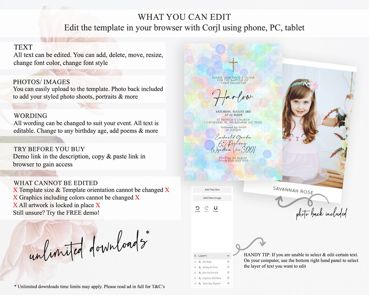 Pastel Baptism Invitation Bath Bomb Party Invitation Pastel Bubbles Baptism 1st Birthday Invitation Watercolour Christening Invite D10446