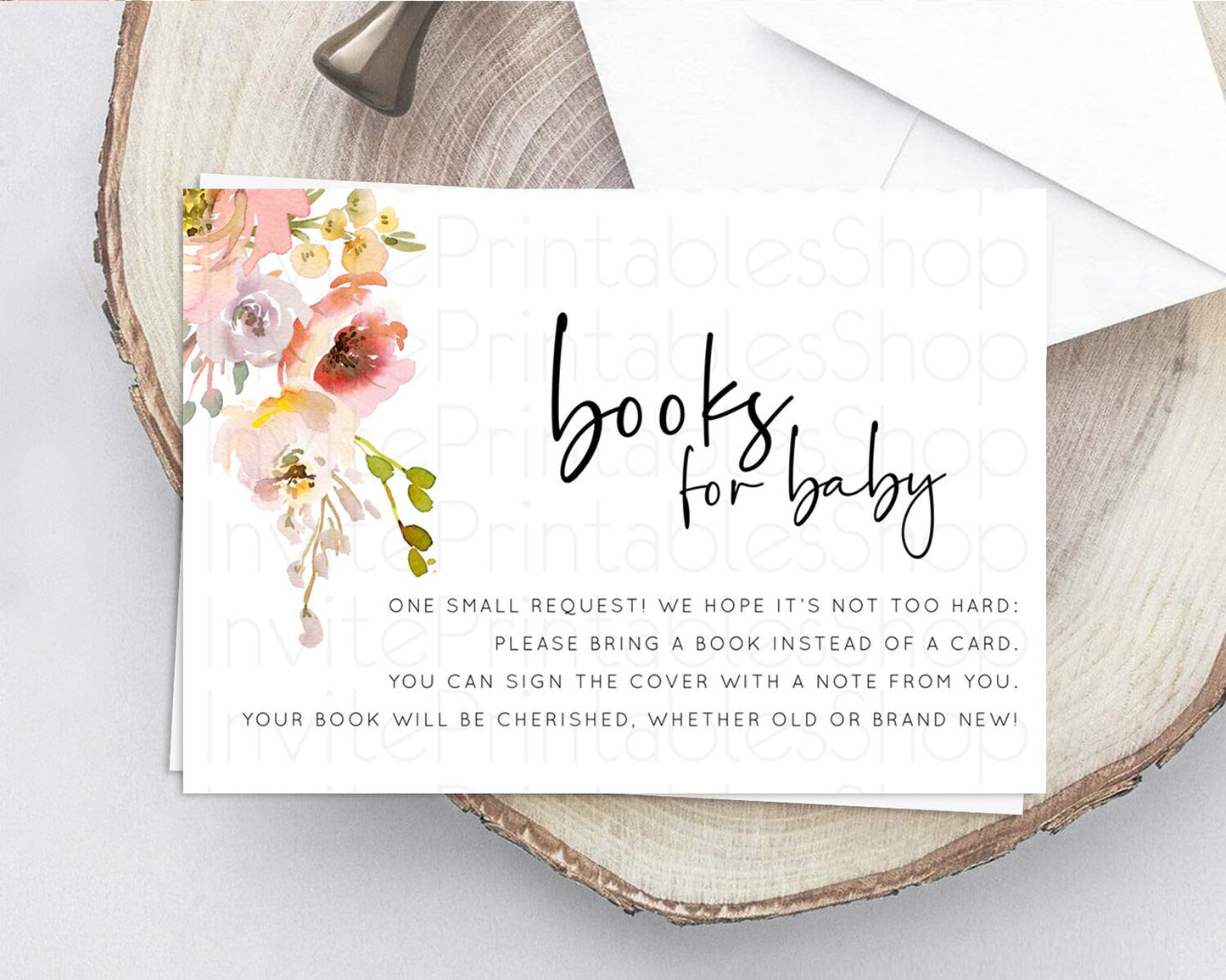 Editable Secret Garden Books For Baby Card Boho Wildflower Book Insert Paste