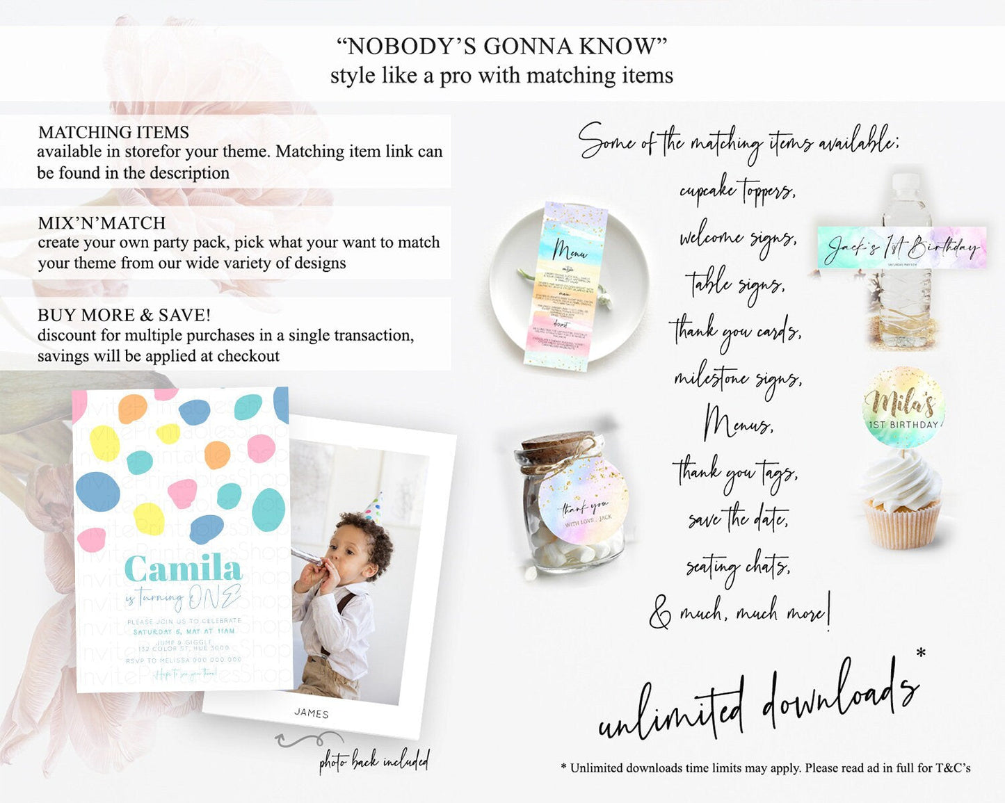 Pastel Birthday Invitation Pastel Confetti Birthday Invitation Bubbles Invitation Colorful Rainbow Confetti 2nd 1st First Birthday D11046