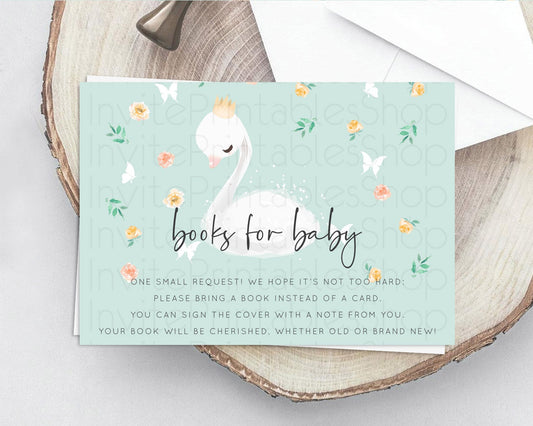 Editable Swan Books For Baby Card Swan Princess Ballet Book Insert Enchanted