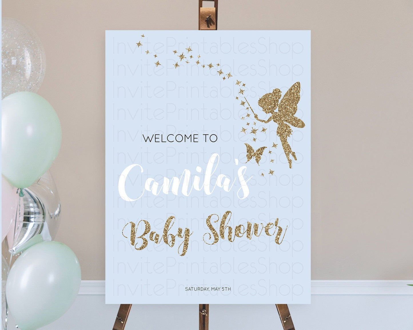 Fairy Baby Shower Welcome Sign Fairy Welcome Board Enchanted Garden Pastel Floral Butterfly Decor Secret Garden Fairy Welcome Sign D10907