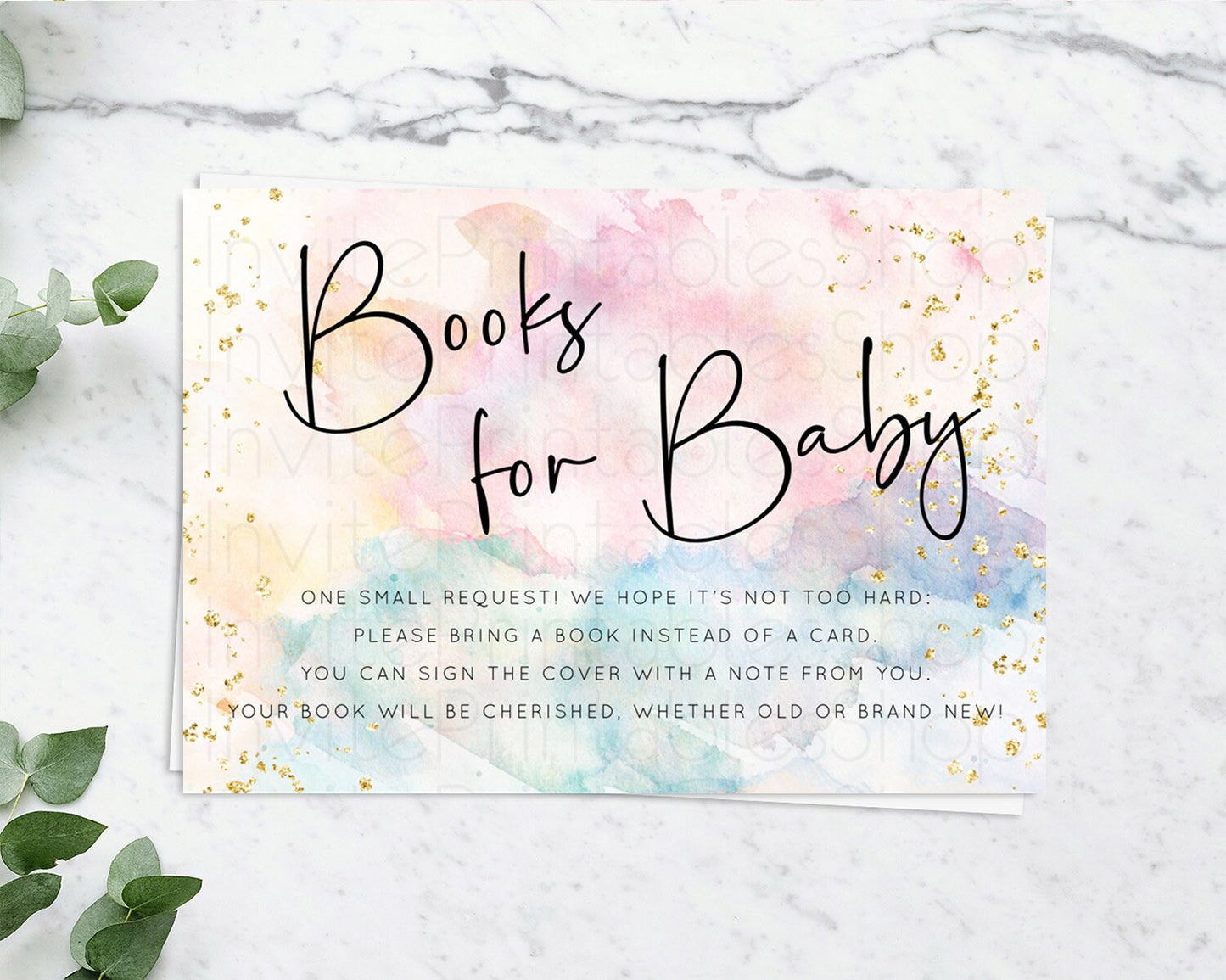 Pastel Books For Baby Card Pastel Rainbow Book Insert Colorful Ombre Watercolor Book Card Confetti Glitter Baby Book Poem Request D10263