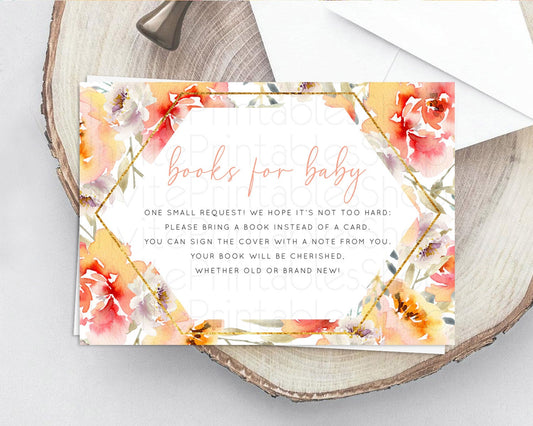 Editable Secret Garden Books For Baby Card Boho Wildflower Book Insert Paste