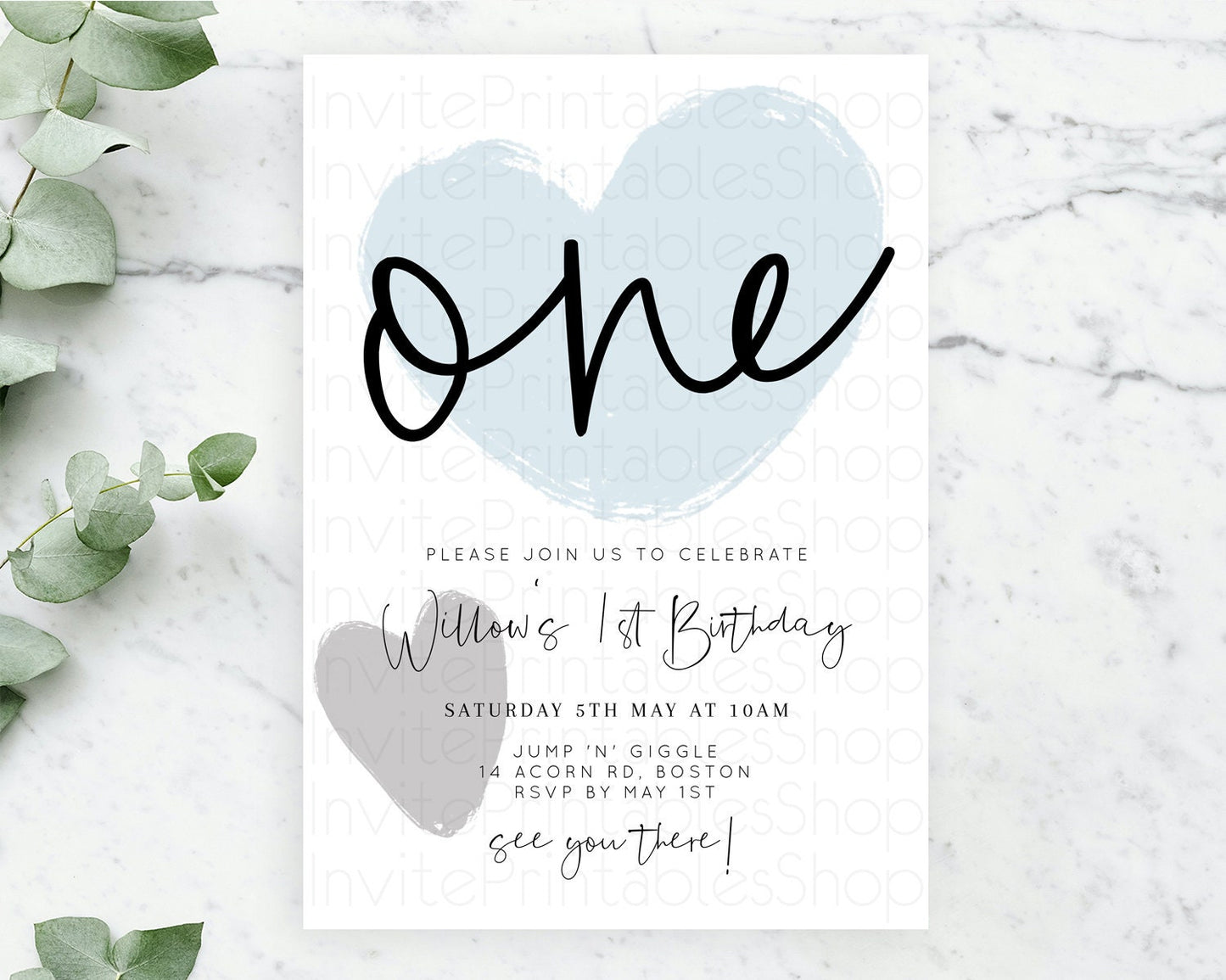 Minimalist Birthday Invitation White Black Invitation Minimalist Pastel Invitation Plain Invites Modern Simple 1st First Birthday D11012