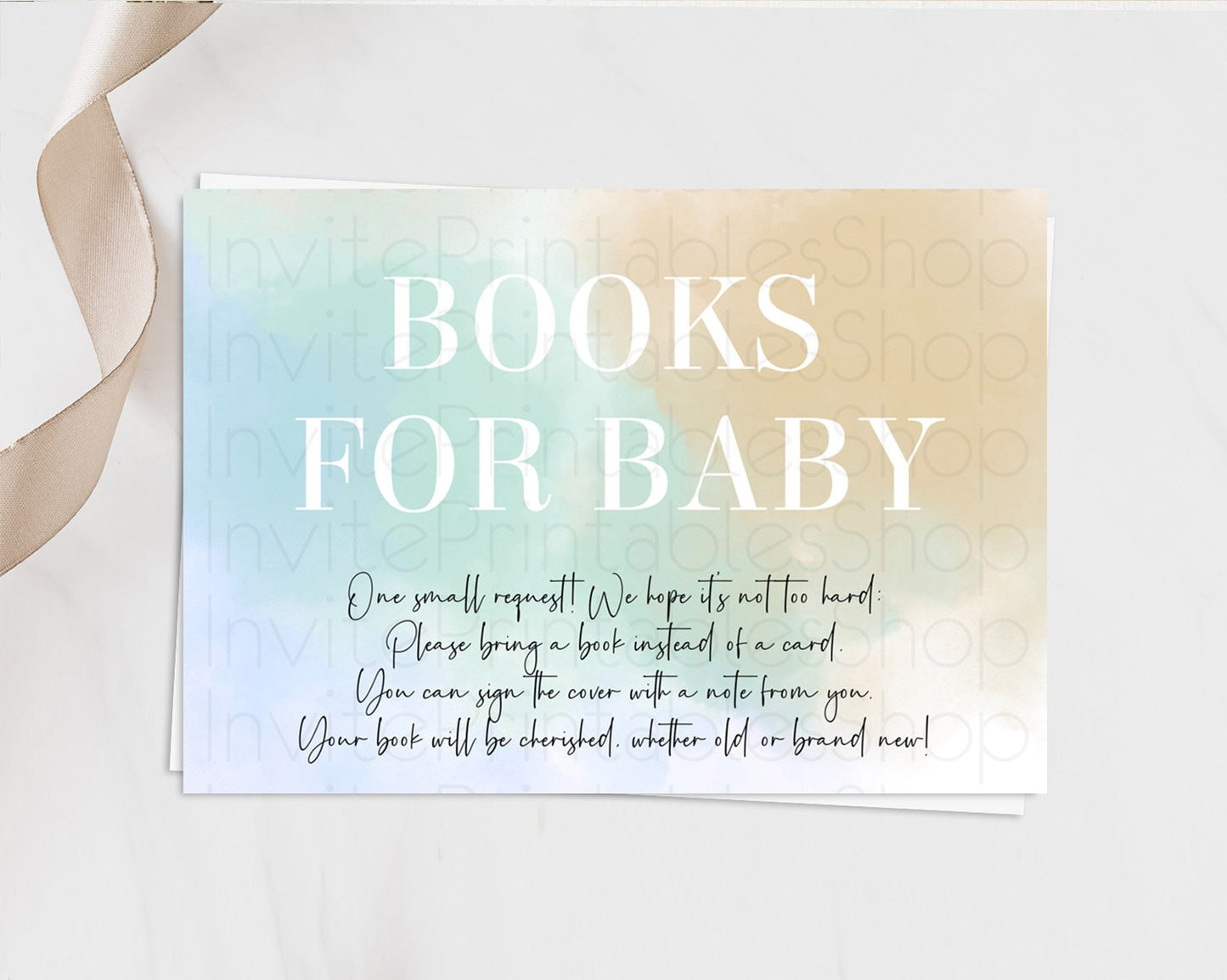 Pastel Books For Baby Card Pastel Rainbow Book Insert Colorful Ombre Watercolor Book Card Confetti Glitter Baby Book Poem Request D10370