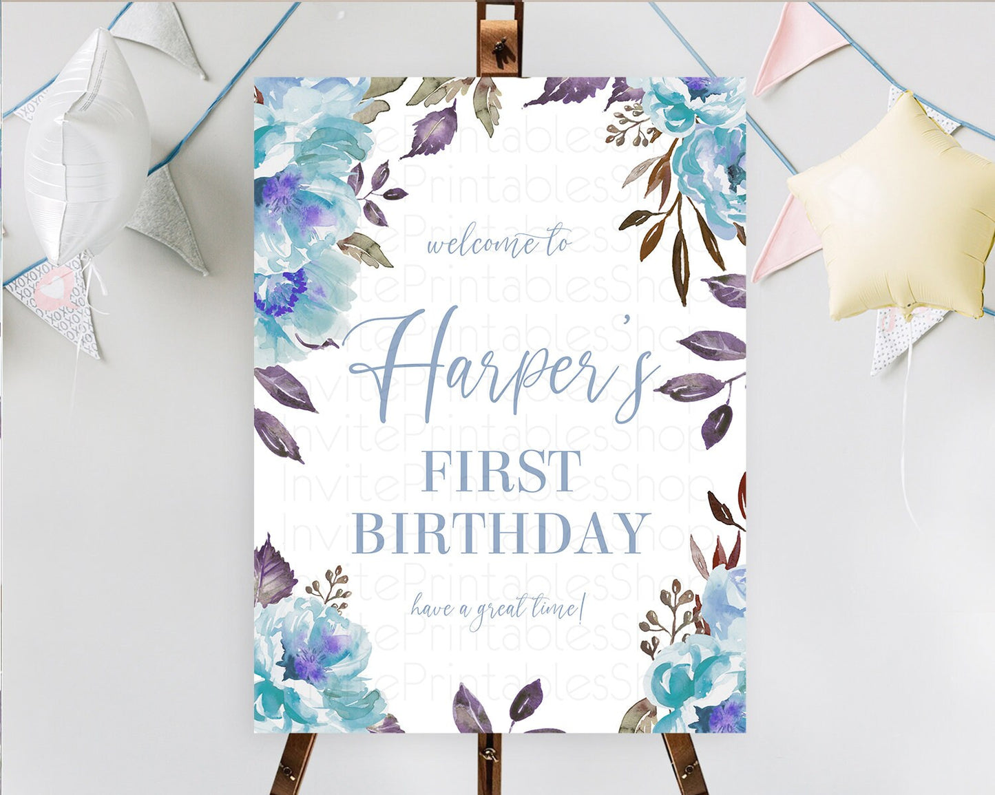 Secret Garden Welcome Sign Wildflower Welcome Board Pastel Flower Garden Welcome Poster Boho Wildflower First Birthday Welcome Sign D10730