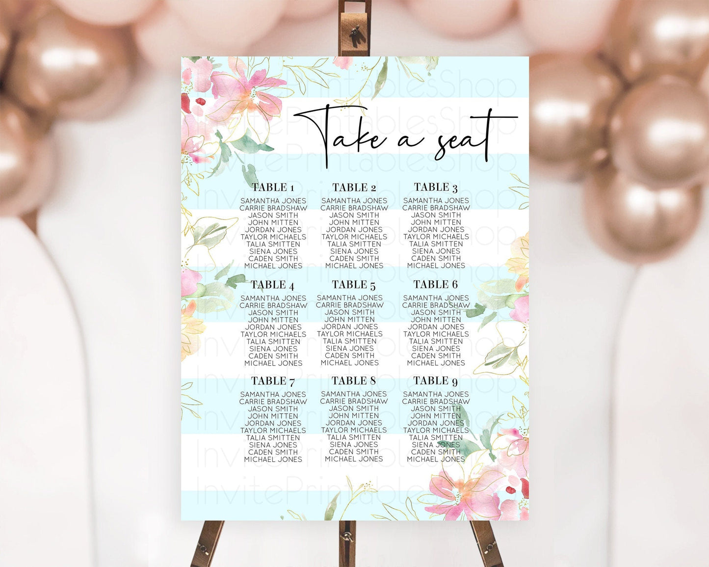 Secret Garden Seating Chart Wildflower Seating Chart Pastel Flowers Seating Chart Enchanted Garden Boho Floral Take A Seat Decor D10303