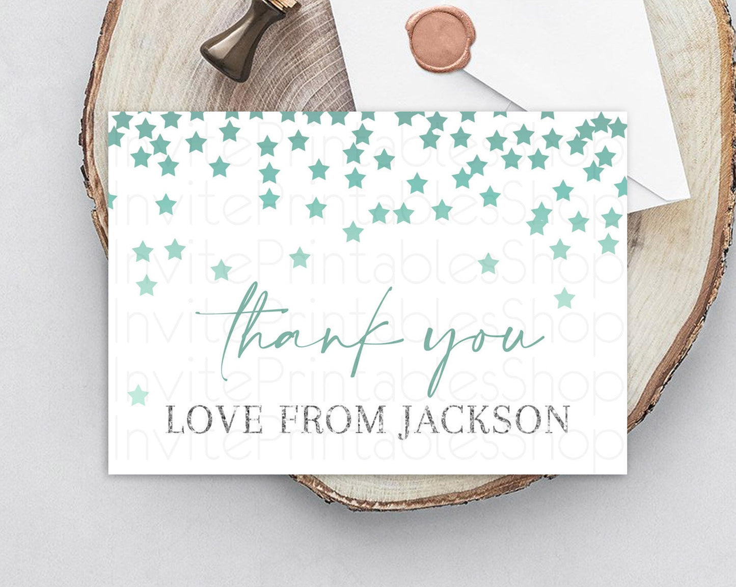 Star Thank You Card Pastel Stars Thank You Shooting Star Rainbow Colorful Confetti Twinkle Little Star Birthday Teacher Thank You D10310