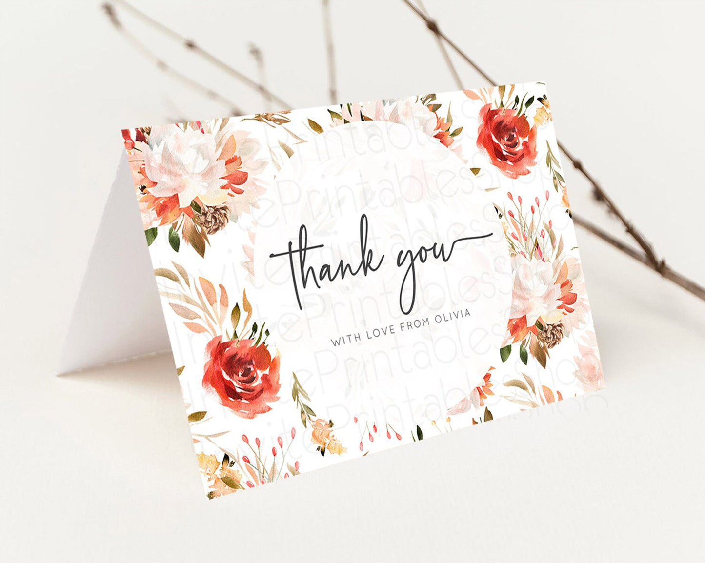 Secret Garden Thank You Wildflower Thank You Card Pastel Flower Garden Birthday Thank You Card Boho Floral Teacher Thank You Card D10540