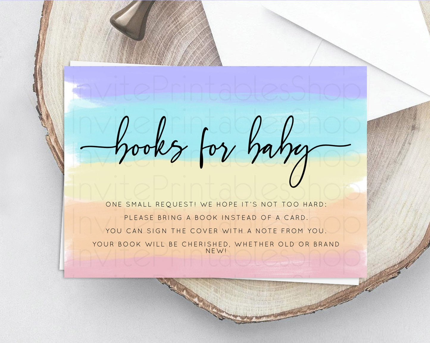 Pastel Books For Baby Card Pastel Rainbow Book Insert Colorful Ombre Watercolor Book Card Confetti Glitter Baby Book Poem Request D10510