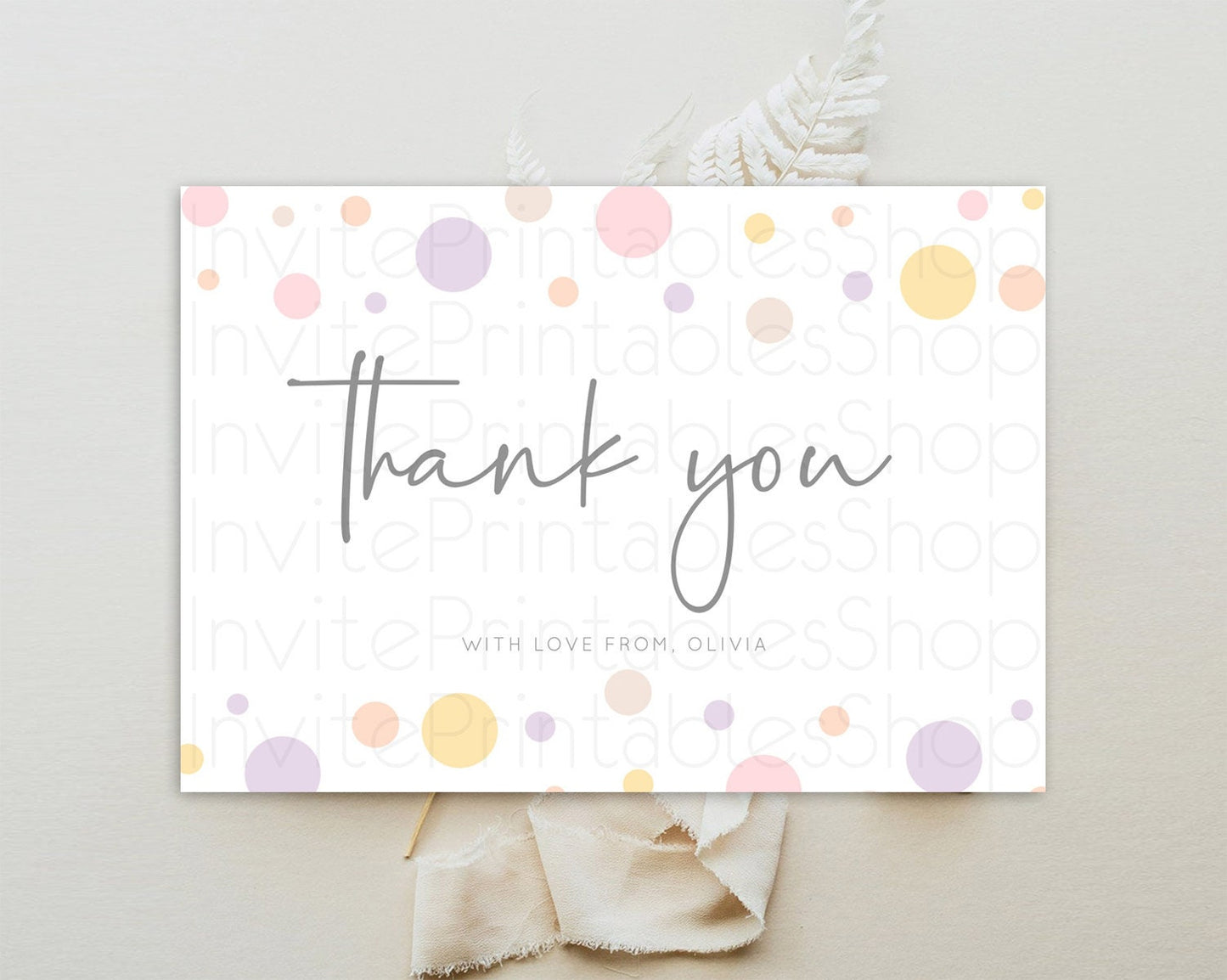 Rainbow Thank You Pastel Thank You Card Pastel Rainbow Birthday Thank You Confetti Colorful Pastel Cards Teacher Thank You Cards D10759