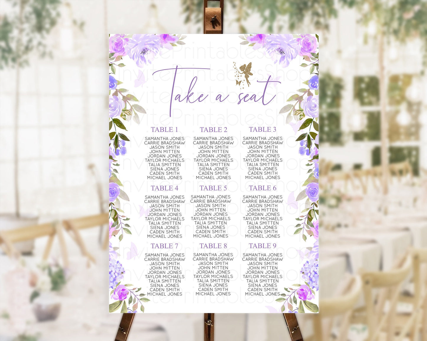 Fairy Seating Chart Pastel Fairy Seating Chart Fairy Tea Party Fairy Garden Seating Sign Enchanted Garden Floral Butterfly Décor D10910