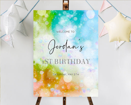 Editable Rainbow Welcome Sign Pastel Welcome Board Colorful Pastel Watercolo