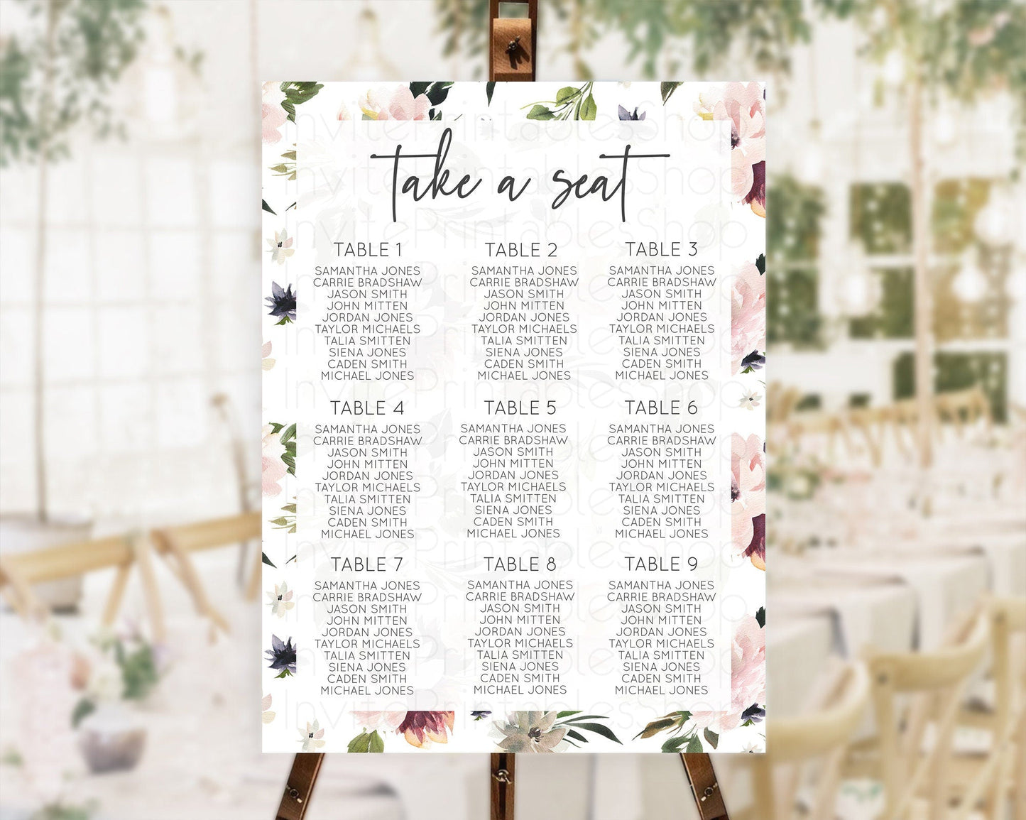 Secret Garden Seating Chart Wildflower Seating Chart Pastel Flowers Seating Chart Enchanted Garden Boho Floral Take A Seat Decor D10538
