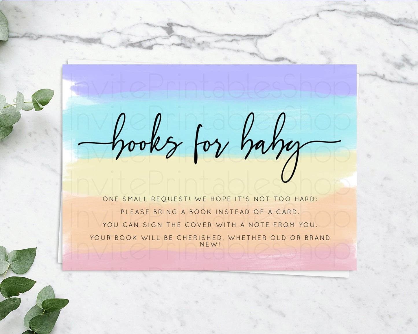 Pastel Books For Baby Card Pastel Rainbow Book Insert Colorful Ombre Watercolor Book Card Confetti Glitter Baby Book Poem Request D10510