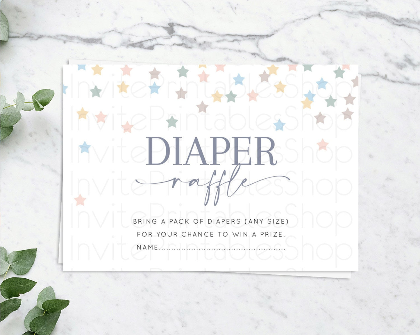 Editable Pastel Star Diaper Raffle Card Shooting Star Diaper Raffle Insert T