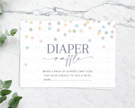 Editable Pastel Star Diaper Raffle Card Shooting Star Diaper Raffle Insert T