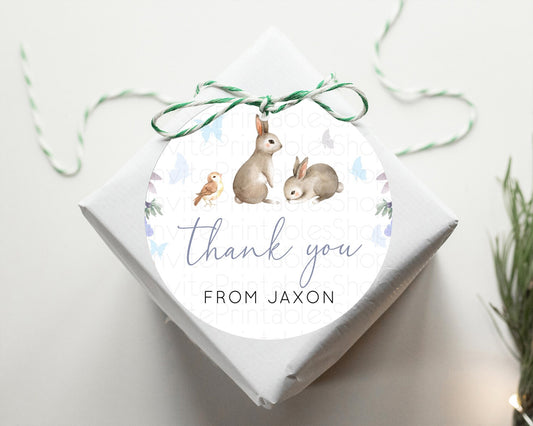 Bunny Thank You Tags Floral Bunny Thank You Gift Tags Pastel Flowers Bunny Favor Tags Secret Garden Bunny First Birthday Thank You D10927