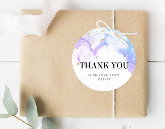 Pastel Thank You Tags Rainbow Thank You Gift Tags Colorful Pastel Favor Tags Confetti Watercolor Pastel First Birthday Thank You D11016