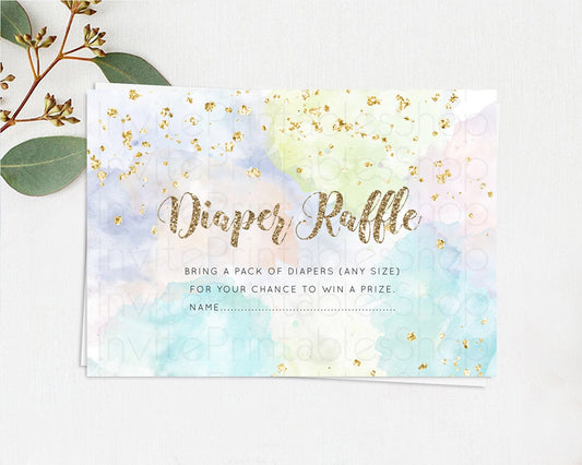Editable Pastel Diaper Raffle Card Pastel Rainbow Diaper Raffle Insert Color