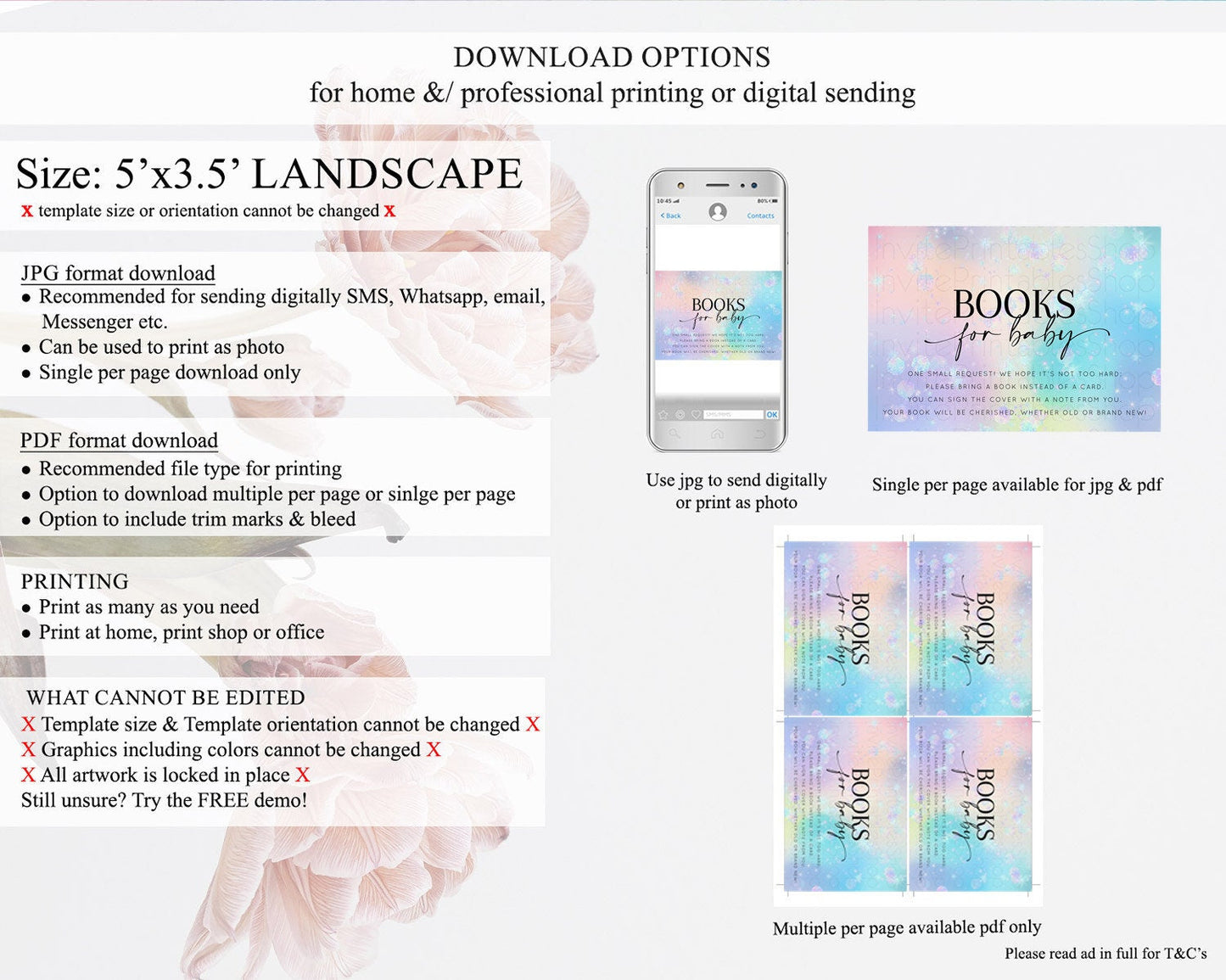 Rainbow Books For Baby Card Pastel Book Insert Colorful Pastel Watercolor Ombre Book Card Iridescent Sprinkles Book Poem Request D10665