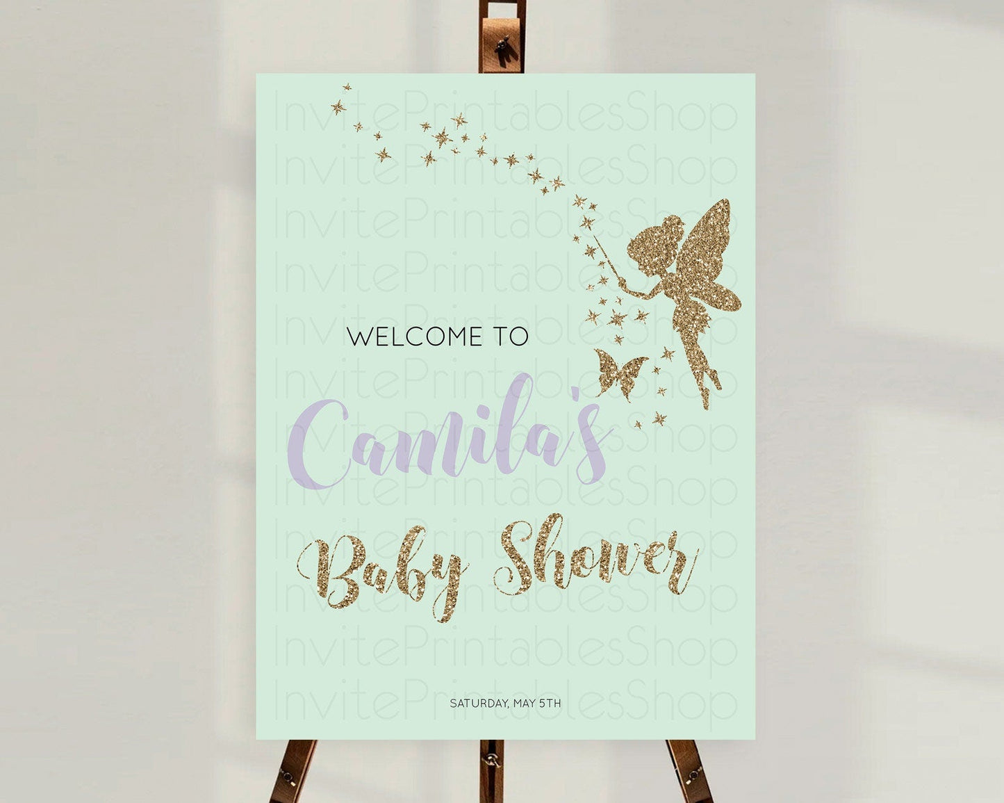 Fairy Baby Shower Welcome Sign Fairy Welcome Board Enchanted Garden Pastel Floral Butterfly Decor Secret Garden Fairy Welcome Sign D10908