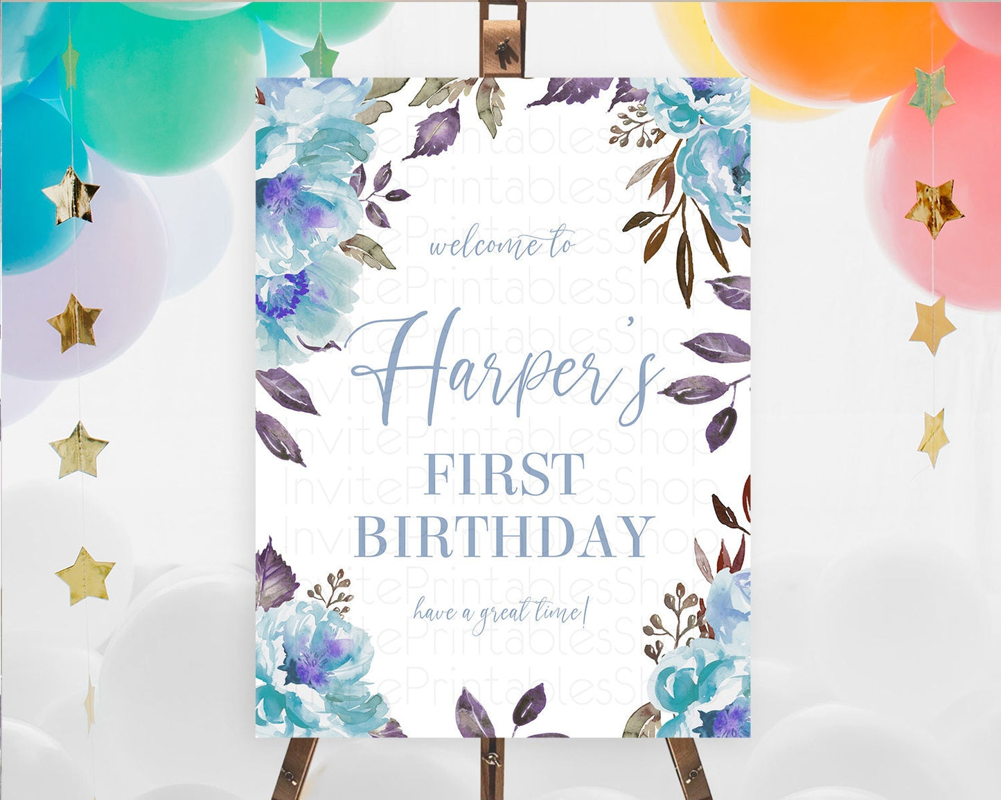 Secret Garden Welcome Sign Wildflower Welcome Board Pastel Flower Garden Welcome Poster Boho Wildflower First Birthday Welcome Sign D10730
