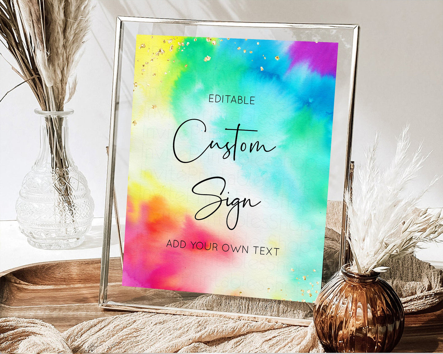 Pastel Rainbow Sign Cards Gifts Sign Table Signs Diaper Sign Books Sign Food Sign Custom Sign Glitter Wedding Birthday Baby Shower 8x10 511