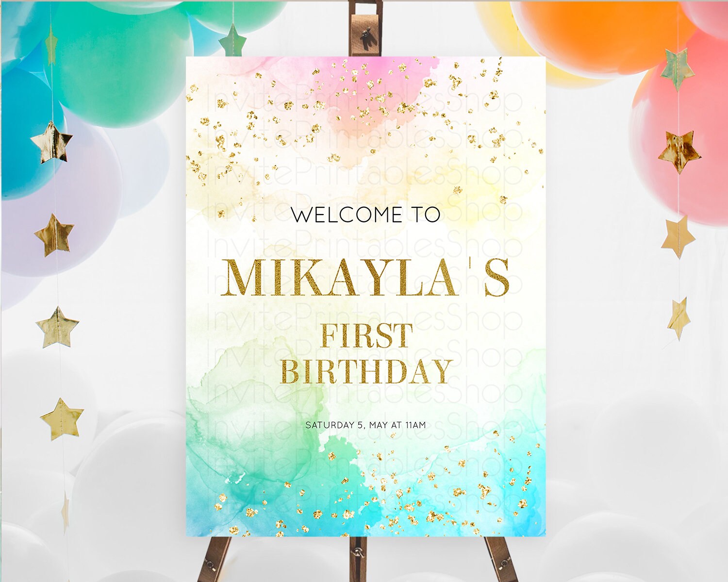 Editable Pastel Welcome Sign Pastel Rainbow Welcome Sign Colorful Rainbow Co