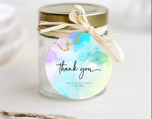 Editable Pastel Thank You Tags Rainbow Thank You Gift Tags Colorful Pastel F