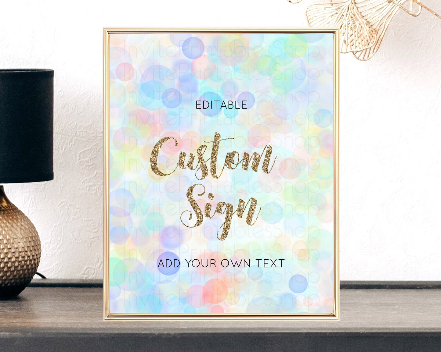 Pastel Bubbles Sign Colorful Confetti Table Sign Decor Bubble Bath Party Rainbow Sprinkles 1st Birthday Baby Shower Baptism Wedding D10447