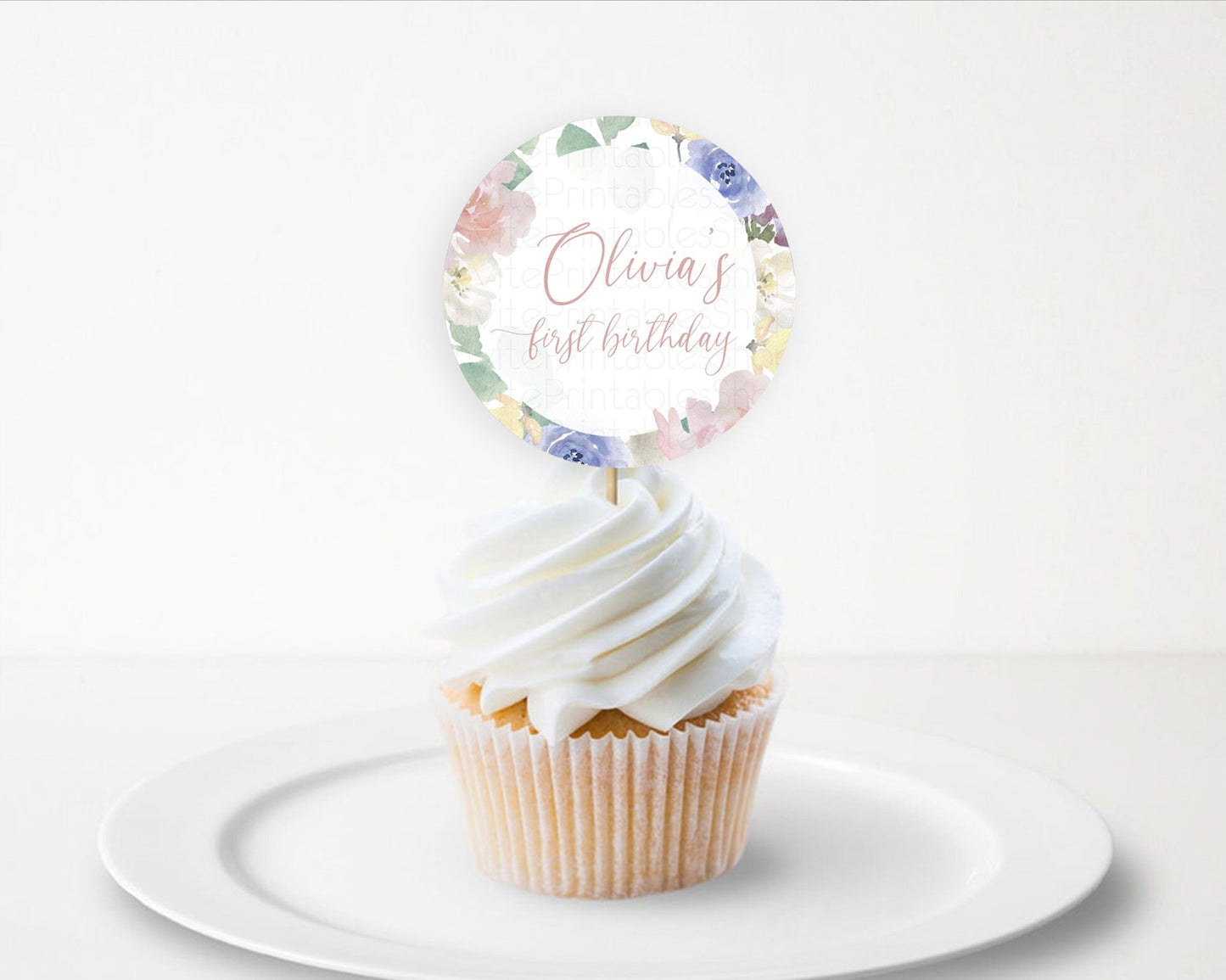 Secret Garden Cupcake Toppers Wildflower Cupcake Toppers Pastel Flowers Cupcake Toppers Enchanted Garden Boho Floral First Birthday D10254