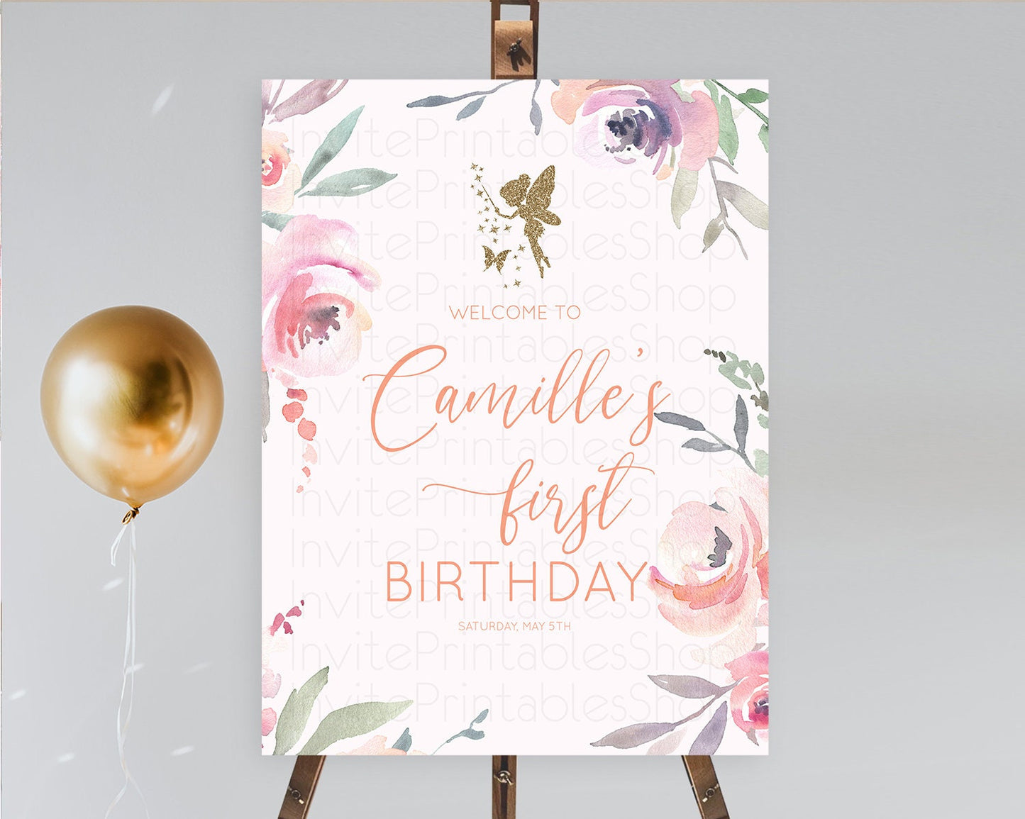 Fairy Welcome Sign Fairy Welcome Board Enchanted Garden Pastel Floral Butterfly Decor Secret Garden First Birthday Welcome Sign D10197