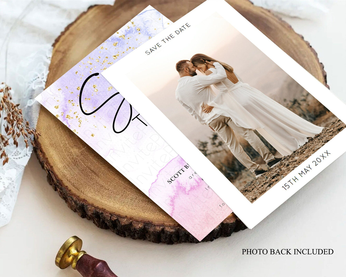 Pastel Save The Date Template Pastel Ombre Rainbow Watercolor Colorful Party For Birthday Baptism Baby Shower Wedding Bridal Shower D10215