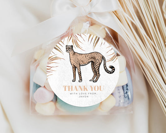 Cheetah Tags Cheetah Favor Tags Cheetah Gift Tag Lolly Bag Tag Loot Bag Tags Bonbonniere Tags Thank You Tag Dried Palm Tag 1.97 x 1.97 287