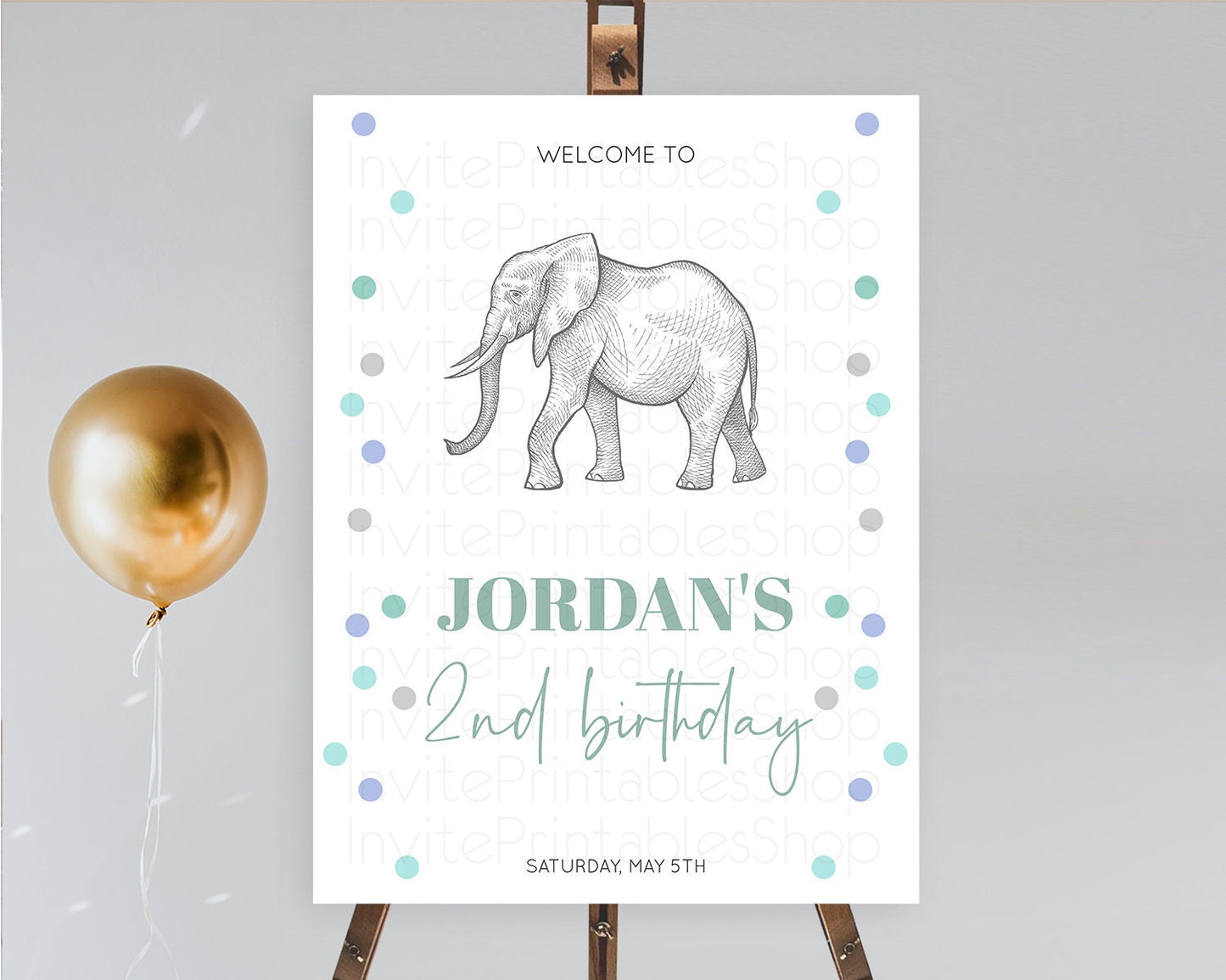 Elephant Welcome Sign Elephant Welcome Board Elephant Party Welcome Poster Safari Party Decor Elephant First Birthday Welcome Sign D10859