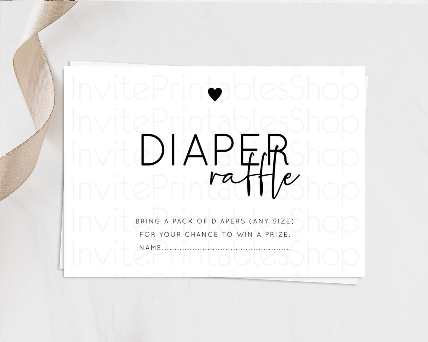 Minimalist Baby Shower Diaper Raffle Insert Simple White Diaper Raffle Insert Minimal White Diaper Ticket Modern White Raffle Game D10955