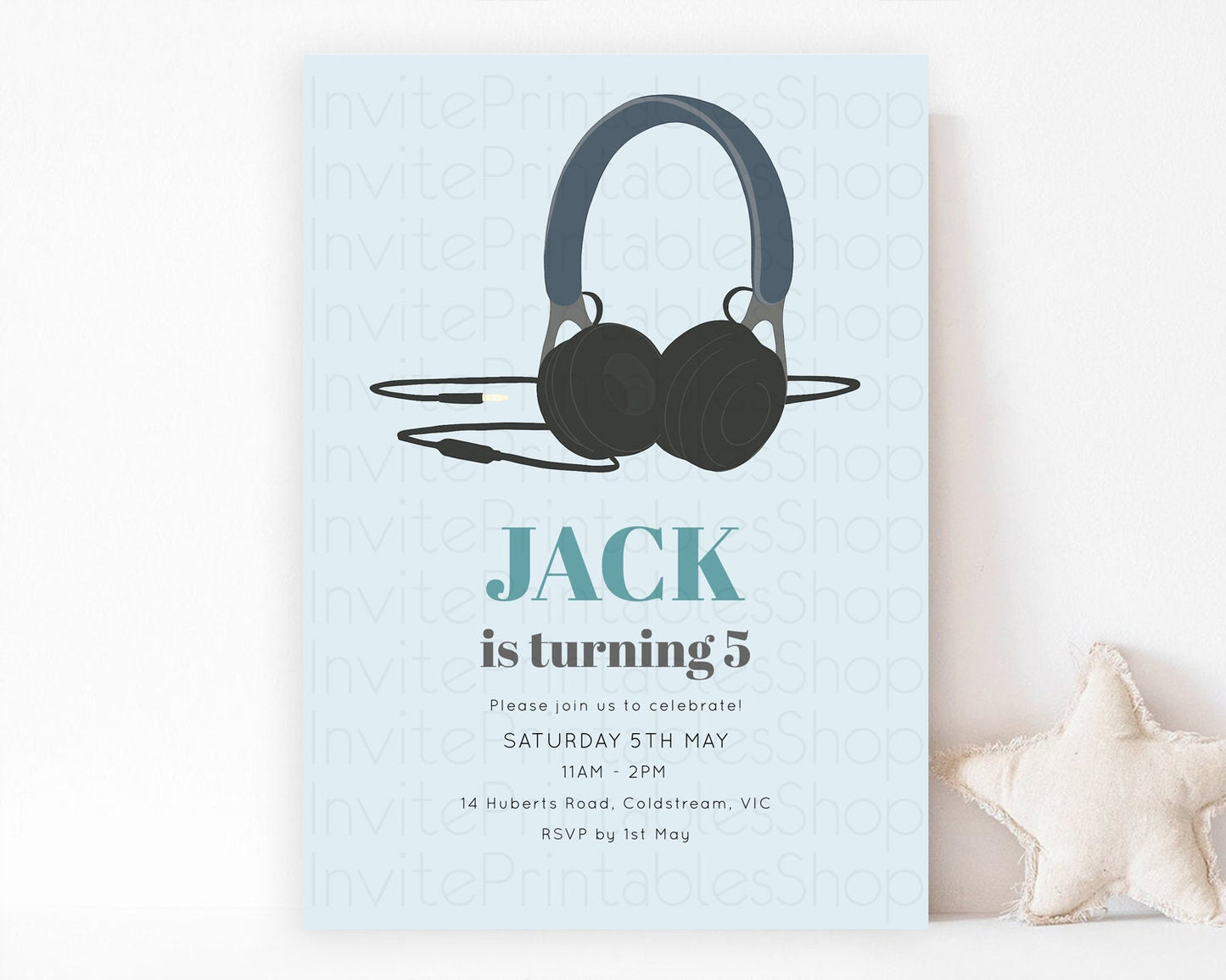 DJ Birthday Invitation DJ Headphones Birthday Invitation Zoom Party Invitation Techno House Dance Music Club Disco Electro Party D10866