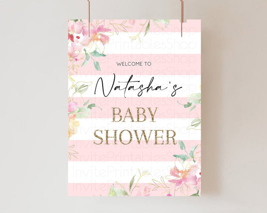 Editable Secret Garden Baby Shower Welcome Sign Wildflower Welcome Board Pas