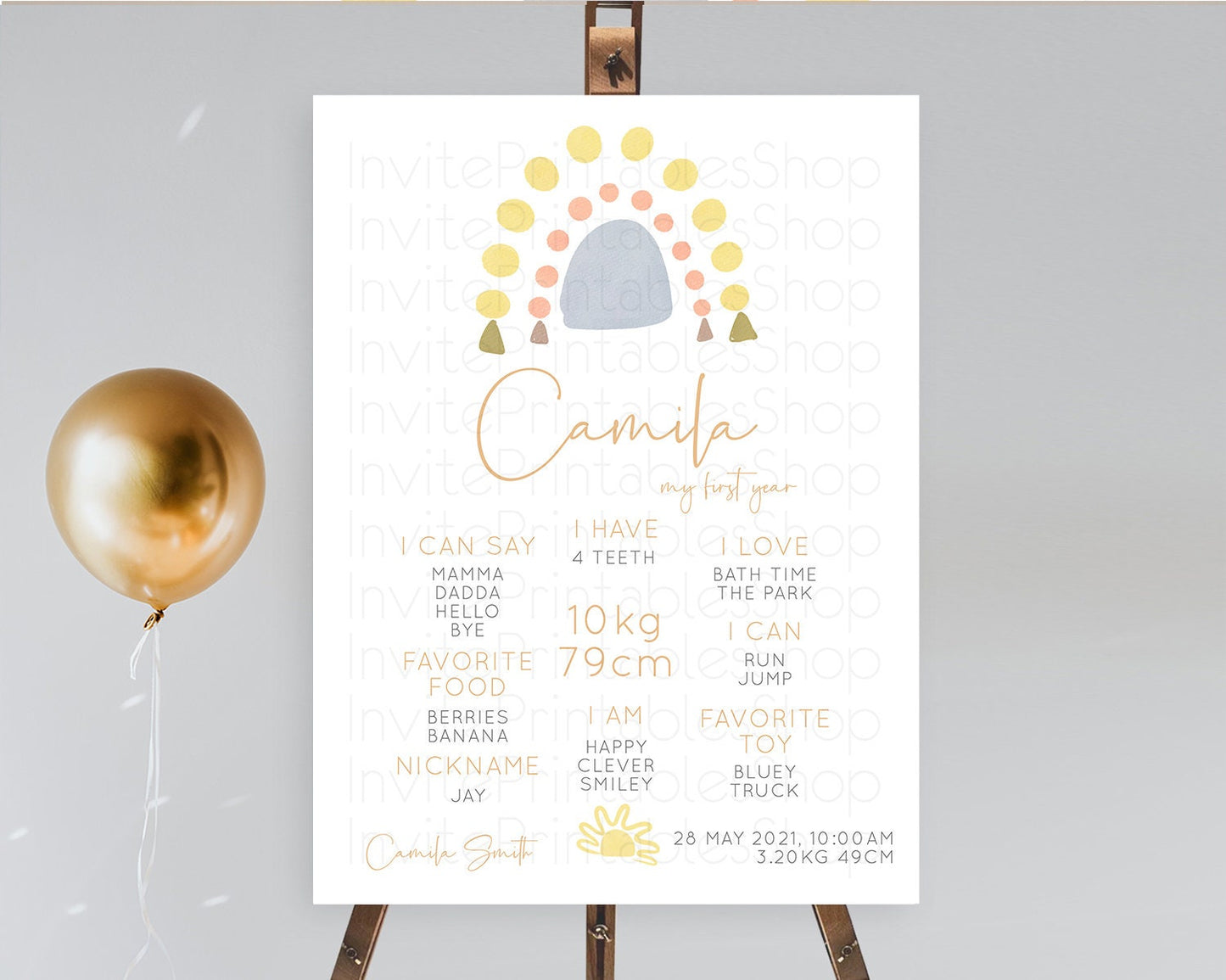 Pastel Rainbow First Birthday Milestone Poster Boho Rainbow Milestone Board Rainbow Milestone Pastel Milestone Rainbow 1st Birthday D10688