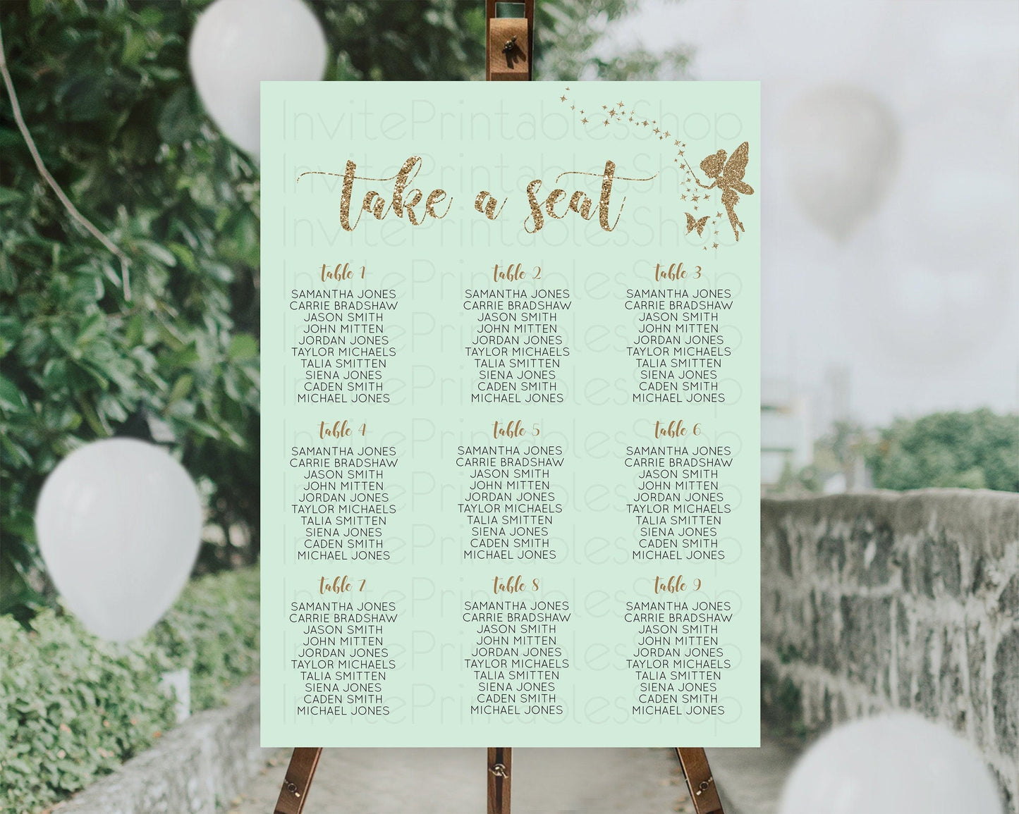 Fairy Seating Chart Pastel Fairy Seating Chart Fairy Tea Party Fairy Garden Seating Sign Enchanted Garden Floral Butterfly Decor D10908