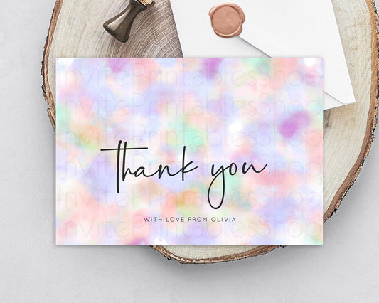 Editable Pastel Thank You Rainbow Thank You Card Colorful Pastel Birthday Th