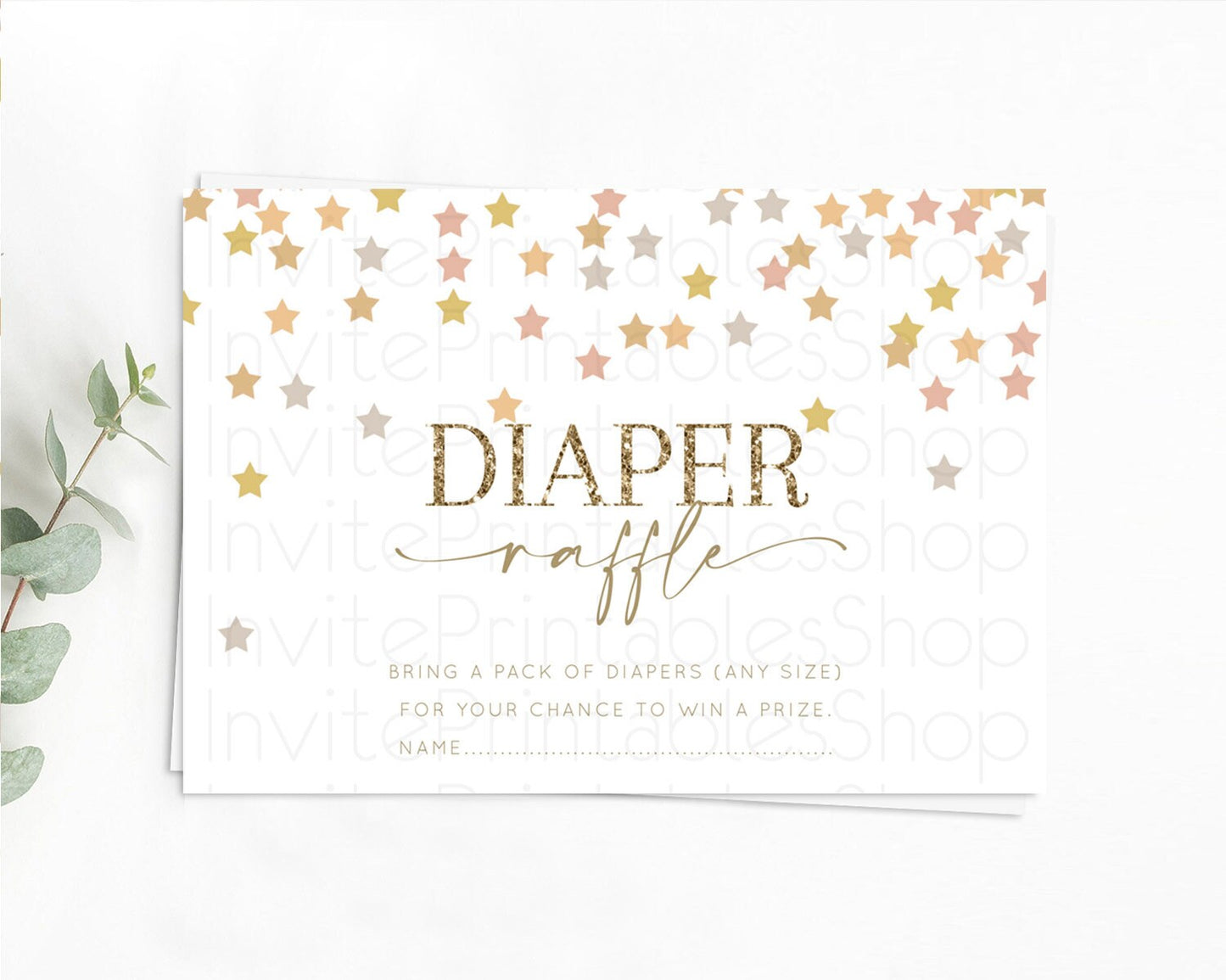 Editable Pastel Star Diaper Raffle Card Shooting Star Diaper Raffle Insert T