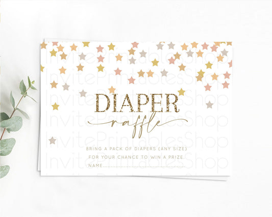Editable Pastel Star Diaper Raffle Card Shooting Star Diaper Raffle Insert T