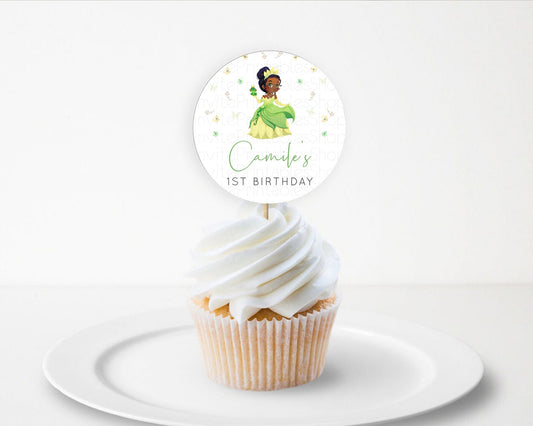 Princess Cupcake Toppers Castle Cupcake Toppers Royal Princess Décor Fairy Tale Enchanted Castle Pastel Floral Garden Table Number  D10348