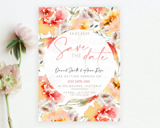 Editable Wildflower Save The Date Template Secret Garden Save The Date Paste