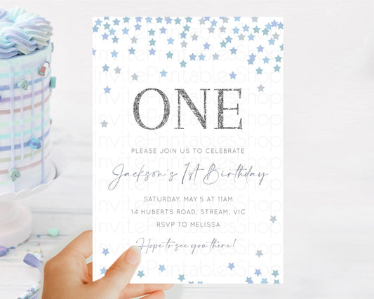 Editable Star Birthday Invitation Pastel Stars Invite Shooting Star Party Ra