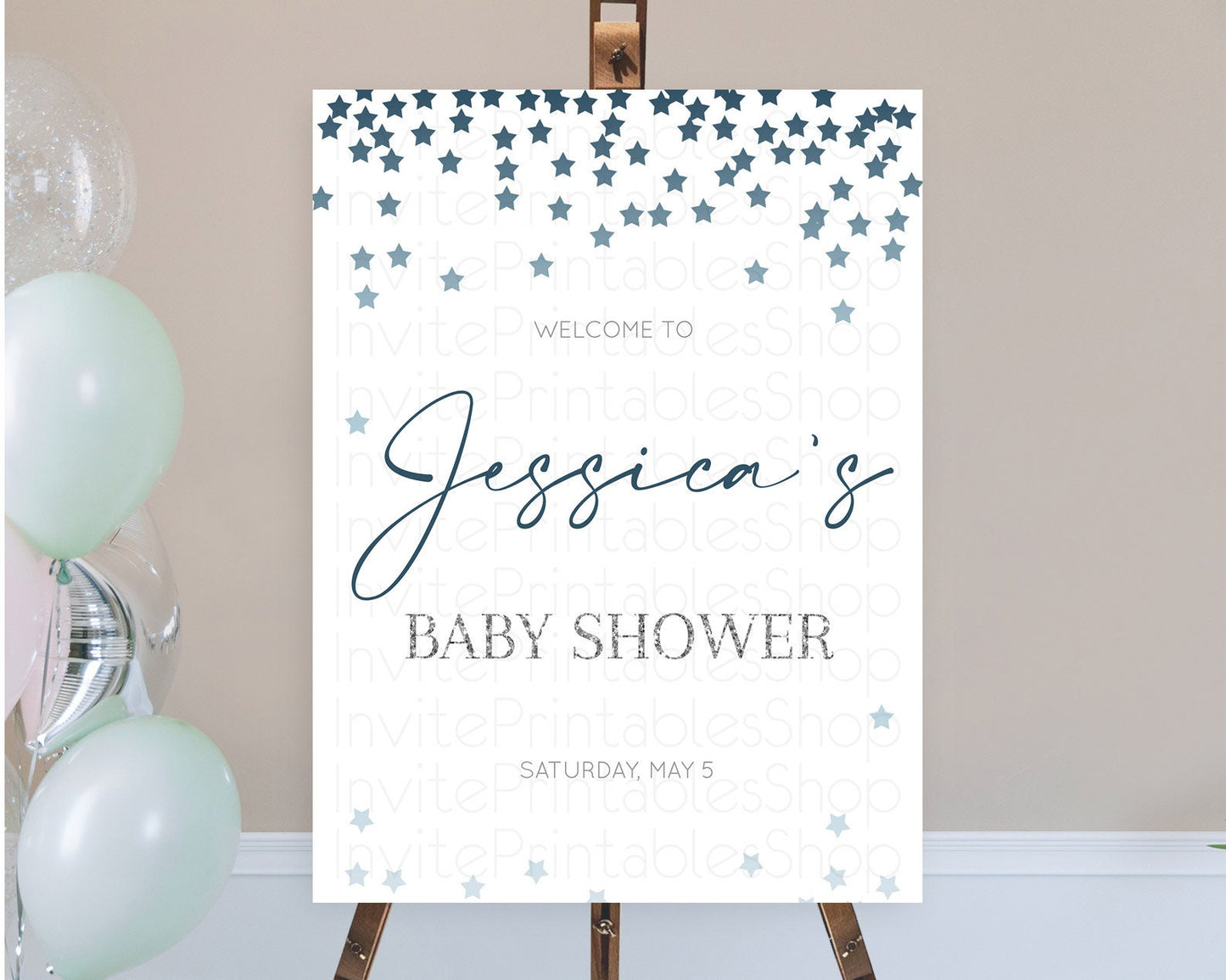 Star Baby Shower Welcome Board Pastel Stars Welcome Sign Shooting Star Rainbow Colorful Confetti Twinkle Little Star Welcome Sign D10308