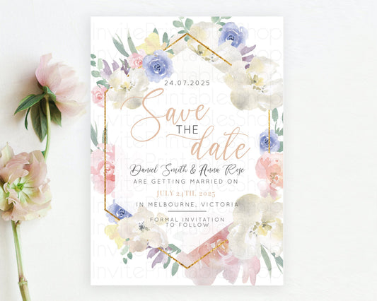 Editable Wildflower Save The Date Template Secret Garden Save The Date Paste