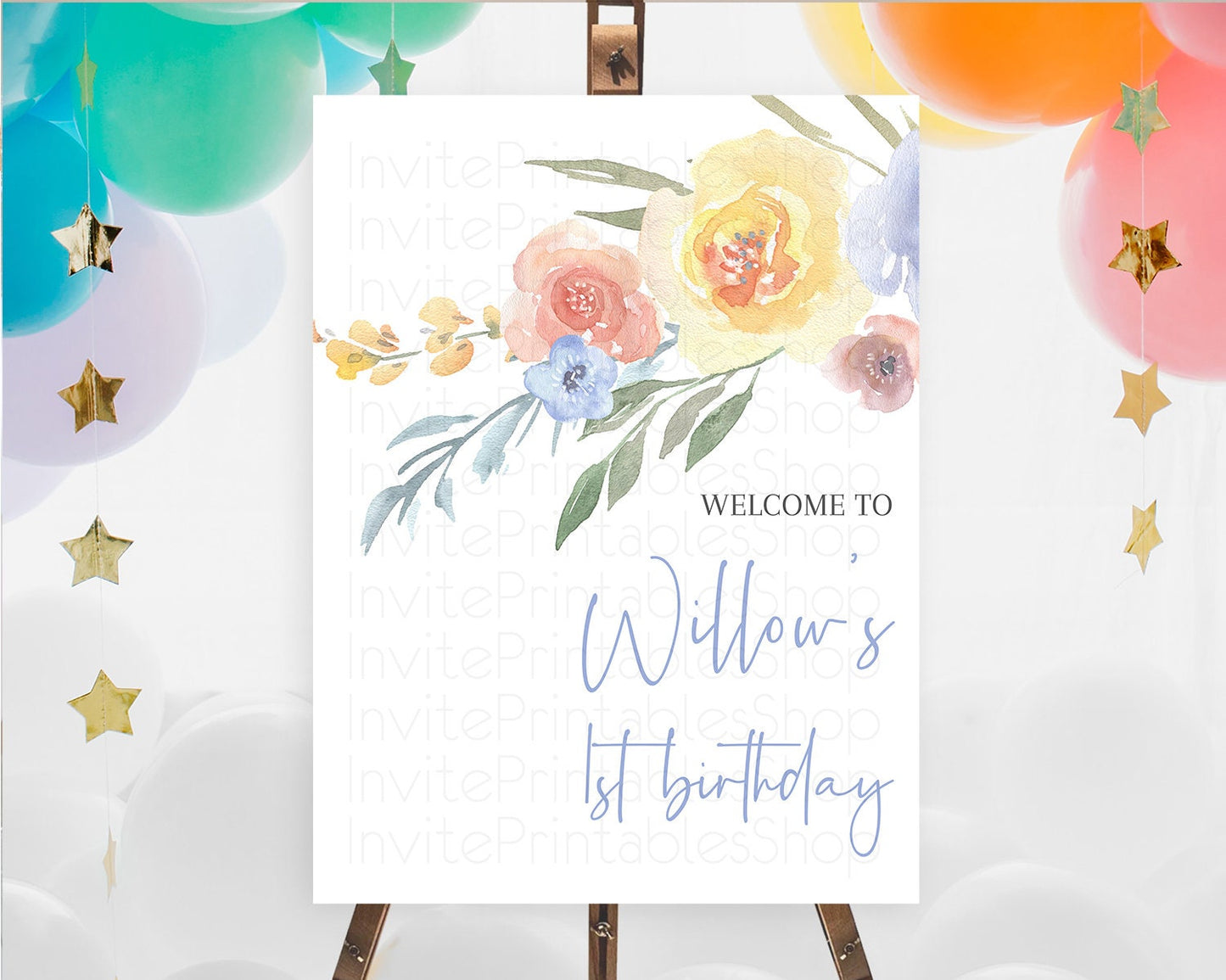 Secret Garden Welcome Sign Wildflower Welcome Board Pastel Flower Garden Welcome Poster Boho Wildflower First Birthday Welcome Sign D10186